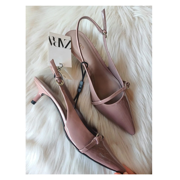 ZARA Pointed Toe Kitten Heels NWT - Picture 6 of 16